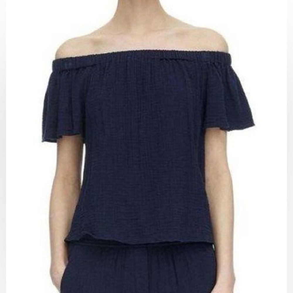 REBECCA TAYLOR Off Shoulder Cotton Gauze Top